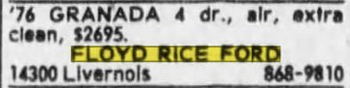 Floyd Rice Ford - Dec 1979 Ad